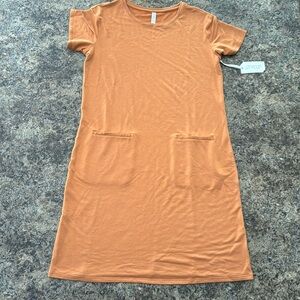 Stylus Women's Short Sleeve T-Shirt Dress Copper Brown Size M